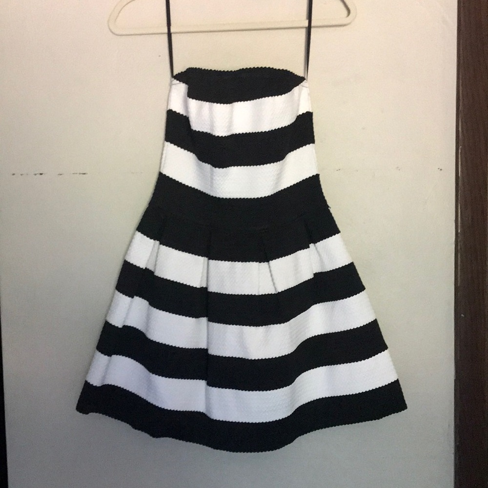 Black and white stripe bubble dress